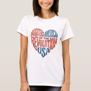 Camiseta Filhas da Revolução Americana Coração EUA