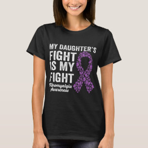 Camiseta Filhas Lutam É Minha Luta Contra Fibromialgia Roxa