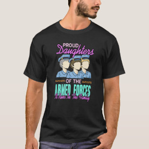 Camiseta Filhas Orgulhosas Das Forças Armadas Legal Retro P
