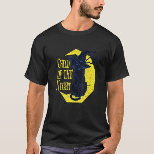 Camiseta Filho Da Bruxa Noturna Gato De Halloween Feitiçari
