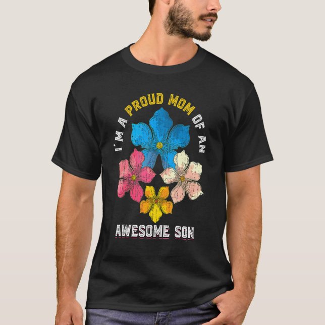Camiseta Filho Da Família Mamãe Mamãe Flores Dia de as mães (Frente)