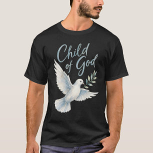 Camiseta Filho de Deus Aquarela Pombo Ramo de Oliveira Cris