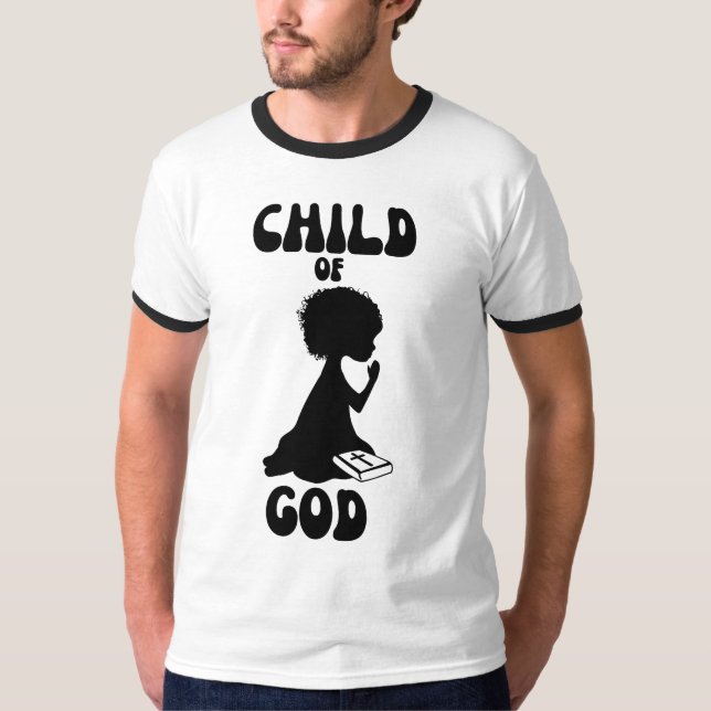 Camiseta Filho de Deus, Bíblia, fala o dedo dos homens (Frente)