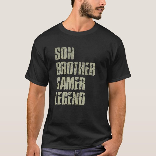 Camiseta Filho Irmão Gamer Legenda Para Crianças Cristma (Frente)