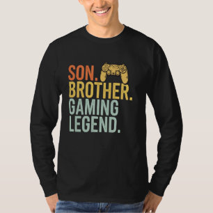 Camiseta Filho Irmão Gaming Legend Retro Gamer Boys Me