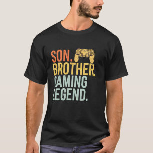 Camiseta Filho Irmão Gaming Legend Retro Gamer Boys Me