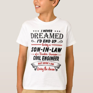 Camiseta Filho Na Lei Do Engenheiro Civil Incrível