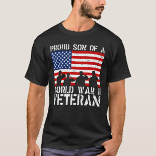 Camiseta Filho Orgulhoso De Bandeira Americana Veterana Da 