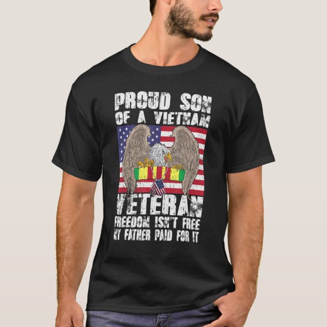 Camiseta Filho Orgulhoso De Liberdade Veterana Do Vietnã Nã (Frente)