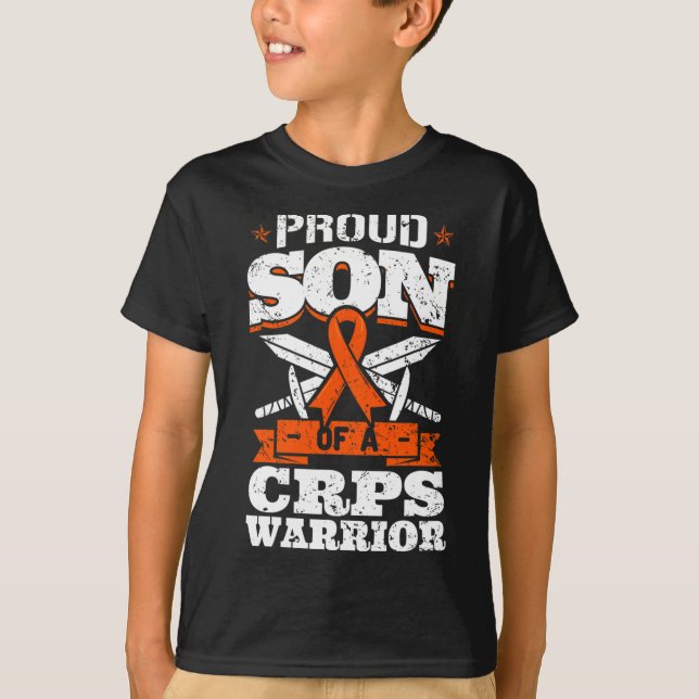 Camiseta Filho Orgulhoso De Um Guerreiro Do CRPS - Fita De  (Frente)