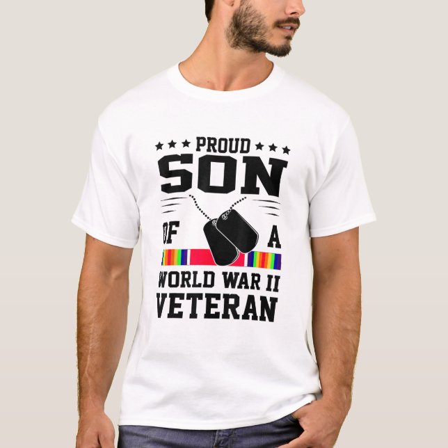 Camiseta Filho Orgulhoso Do Veterano Da Segunda Guerra Mund (Frente)