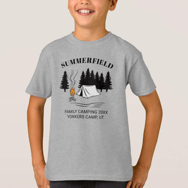Camiseta Filho Personalizado Da Reunião Da Família De Campo (Frente)