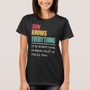 Camiseta Filho Sabe Tudo Orgulhoso Mundo Maior Filho