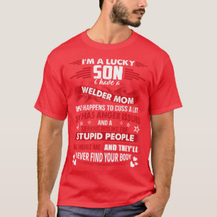 Camiseta Filho Sortudo Da Mãe Orgulhosa T-Shirts Para Solda