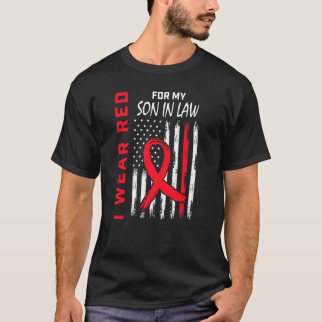 Camiseta Filho Vermelho Na Lei Da Sensibilização Para A Doe (Frente)