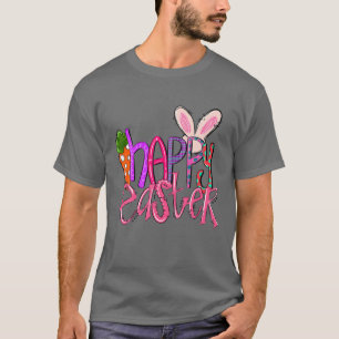 Camiseta Filhos Coelho Felz pascoa Com Coelhinho Ovo Engraç