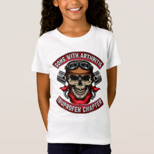 Camiseta Filhos Com Artrite Ibuprofeno Capítulo Funny Biker