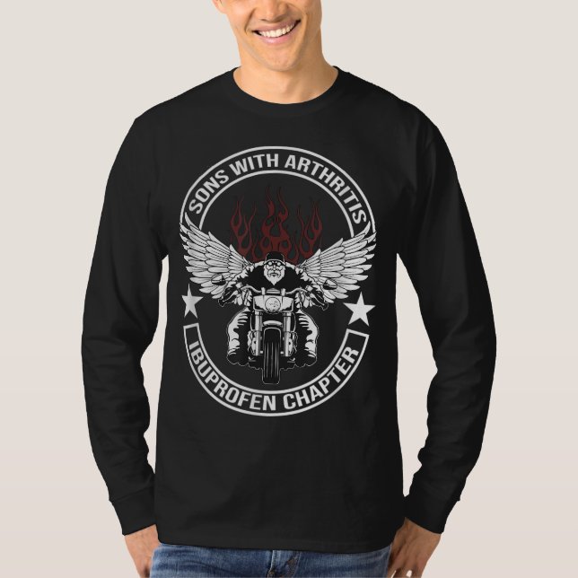 Camiseta Filhos com Artrite Ibuprofeno Capítulo motocicleta (Frente)