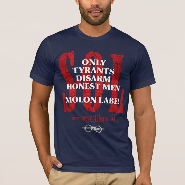 Camiseta Filhos da Liberdade SÓ TIRANTES ARMAZENAM HOMENS H (Frente)