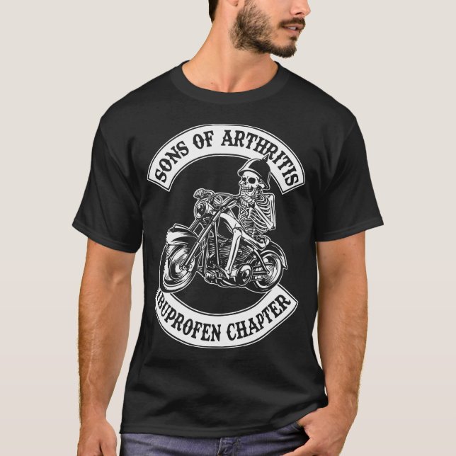 Camiseta filhos da motocicleta do capítulo da artrite (Frente)