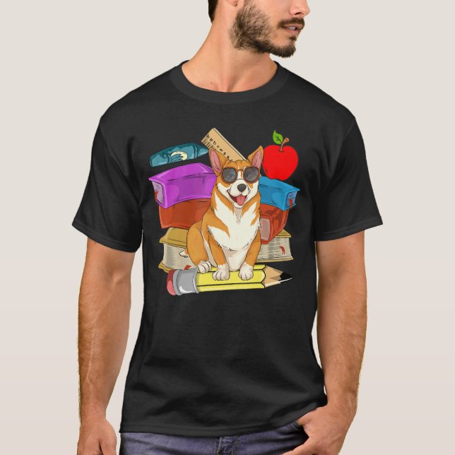 Camiseta Filhos de Cachorro Estudante Óculos Solares Cute C (Frente)