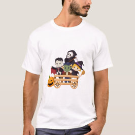 Camiseta Filhos de Cartoon do Dia das Bruxas em Carona