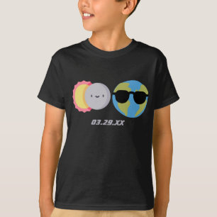 Camiseta Filhos de Data Personalizados do Solar Eclipse de