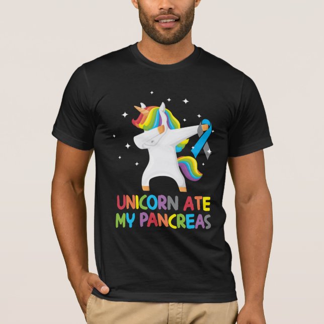 Camiseta Filhos Diabéticos do Unicórnio Pâncreas (Frente)