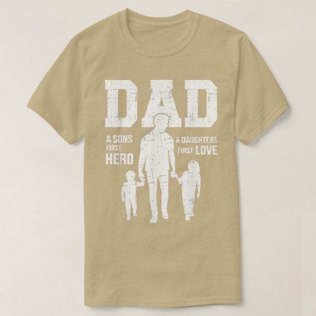 Camiseta Filhos Pais, primeira filha heroica, ama pais (Frente do Design)