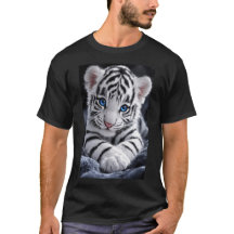 Filhote Adorável de Tigre Branco com Olhos Azuis M