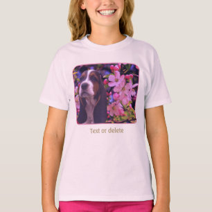 Camiseta Filhote de Basset Hound Floresce Arte Canina