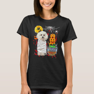 Camiseta Filhote de Bichon Frise de Halloween Fantasia de C