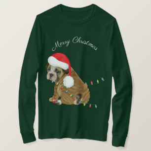 Camiseta Filhote de Bulldog Inglês Natal