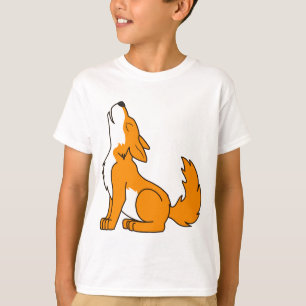 Camiseta Filhote de cachorro de lobo alaranjado que urra