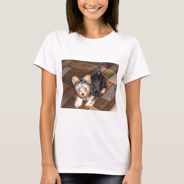 Camiseta Filhote de cachorro de Yorkie (Frente)