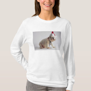 Camiseta Filhote de cachorro do buldogue que veste o chapé