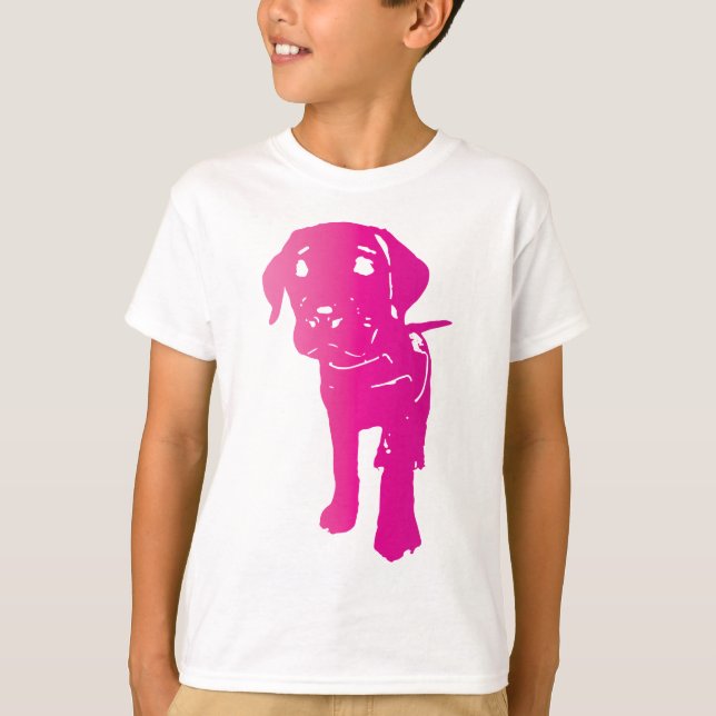 Camiseta Filhote de cachorro do rosa quente! (Frente)
