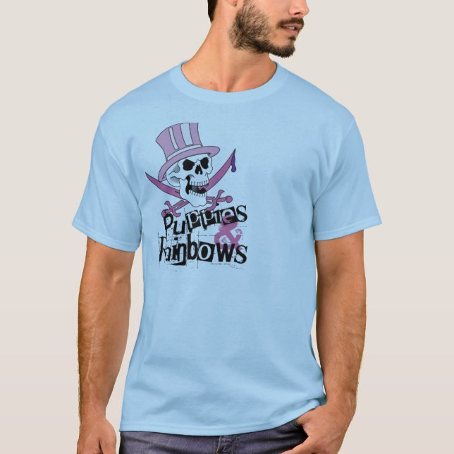 Camiseta Filhote de cachorro-e-Arcos-íris (Frente)
