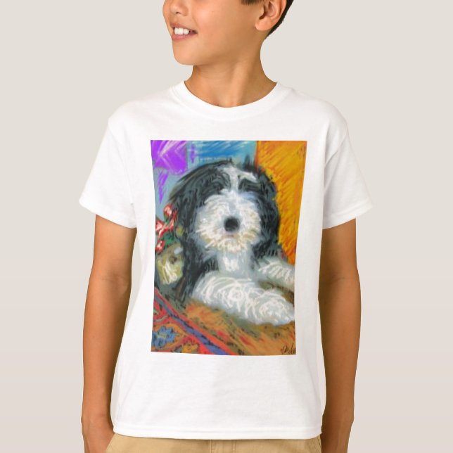 Camiseta Filhote de cachorro farpado do Collie (Frente)