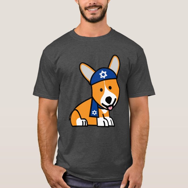 Camiseta Filhote de cachorro judaico feliz do cão dos (Frente)