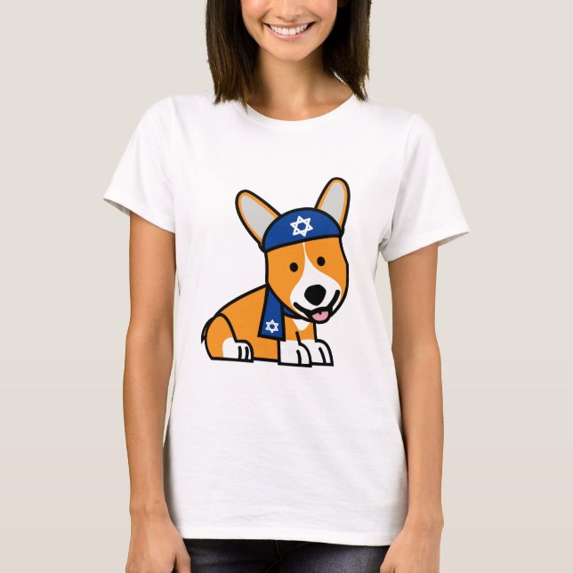 Camiseta Filhote de cachorro judaico feliz do cão dos (Frente)