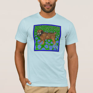 Camiseta Filhote de cachorro no jardim - azul
