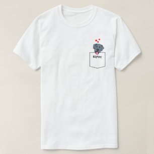 Camiseta Filhote de cachorro preto do bolso do laboratório