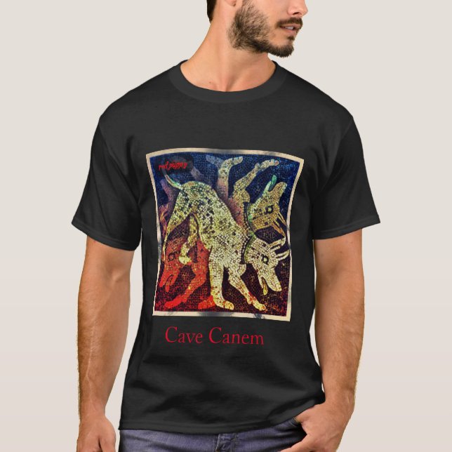 Camiseta filhote de cachorro vermelho da "canem caverna " (Frente)
