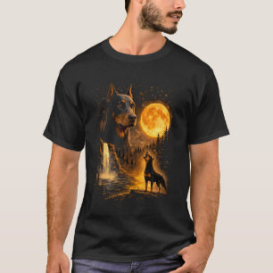 Camiseta Filhote de Dobermann Uivando para seu Protetor Sob