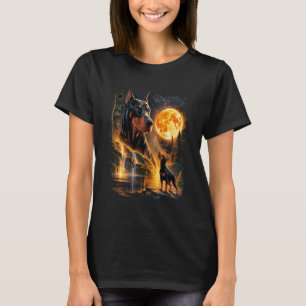 Camiseta Filhote de Dobermann Uivando para seu Protetor Sob