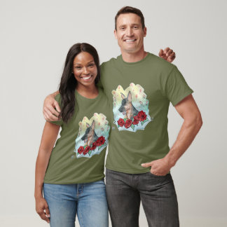 Camiseta Filhote de german shepherd brincando com rosa
