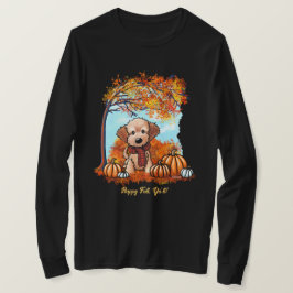 Camiseta Filhote de Goldendoodle Outono