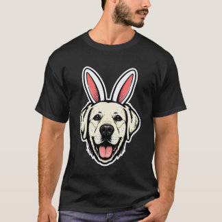 Camiseta Filhote de Labrador Orelhas de Coelho Páscoa Cacho