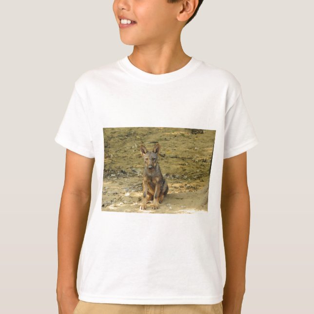 Camiseta Filhote de Lobo Fofo (Frente)